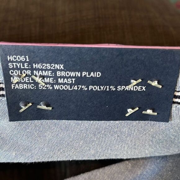 Nautica Men’s Brown Plaid Pleated Front New Dress Pants size 38w x 29l - Picture 6 of 7